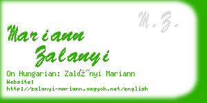 mariann zalanyi business card